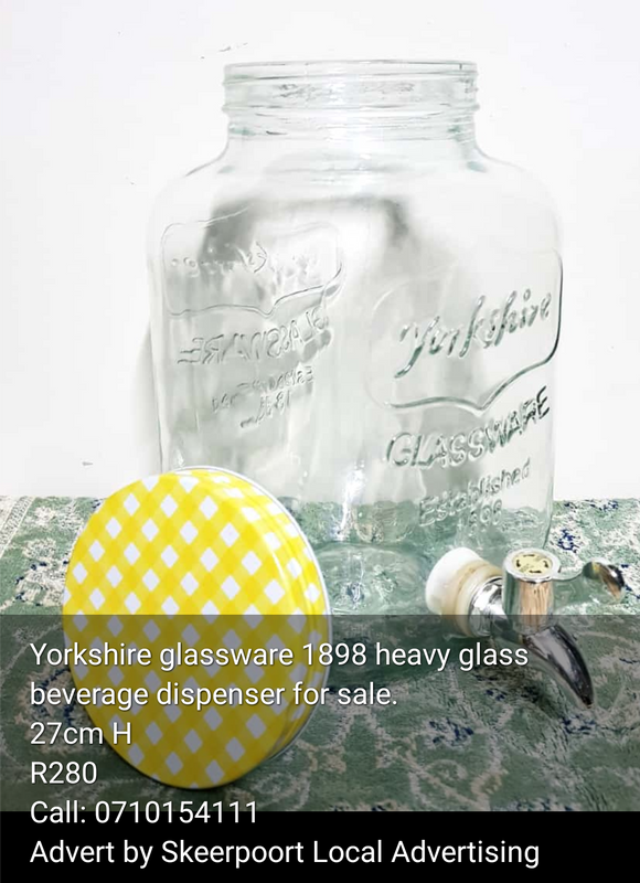 Yorkshire glassware 1898 heavy glass beverage dispenser for sale