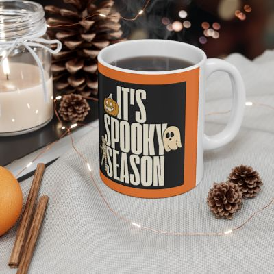 Halloween-Themed Ceramic Mug - &#34;It&#39;s Spooky Season&#34; - Perfect for Fall Celebrations