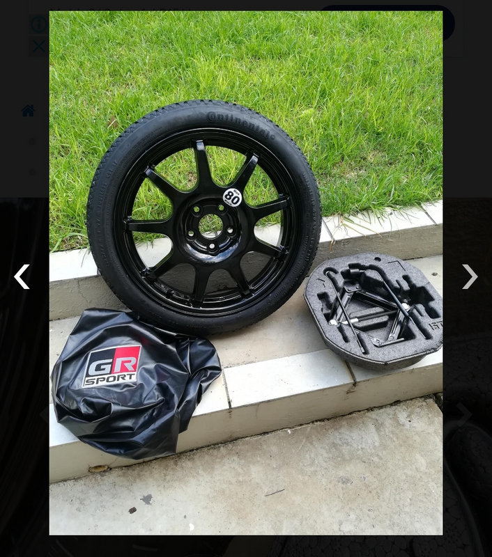 GR Yaris 18 inch Space Saver Spare Wheel with Tools &amp; Cover
