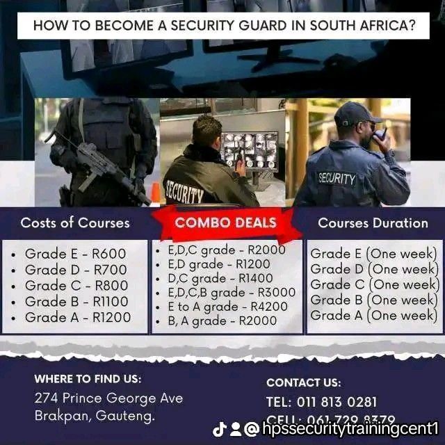 Courses for Psira Security Gradesuards - All grades, E D C B A combo packages available