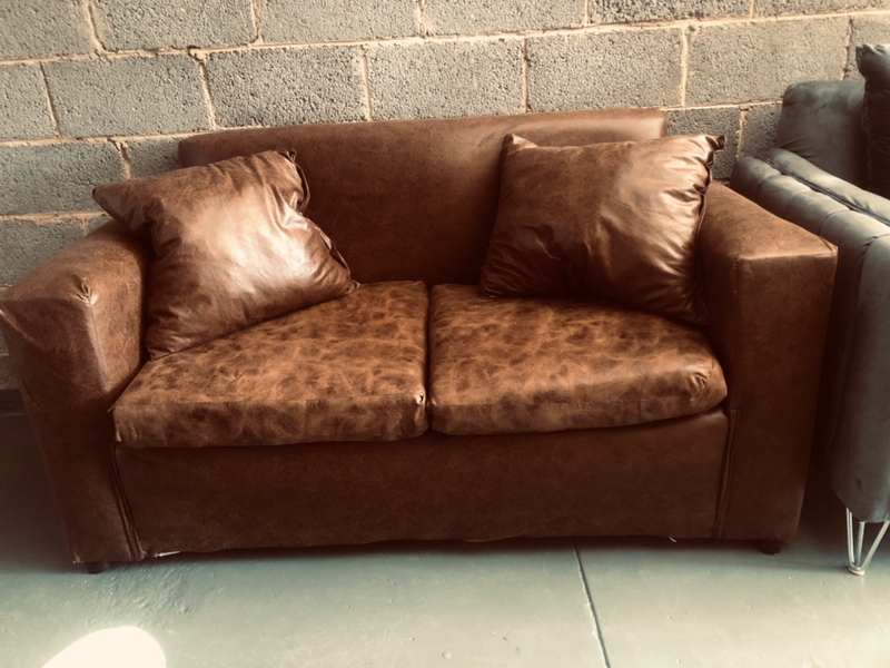Stylist Brown Suede Couch two Seater