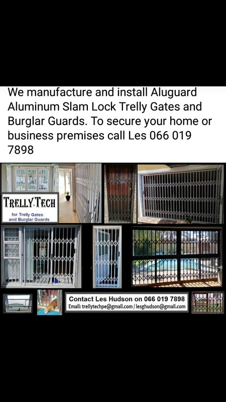Manufacture and Install Alugard Aluminum Slam lock Trelly gates and Burglar Guards