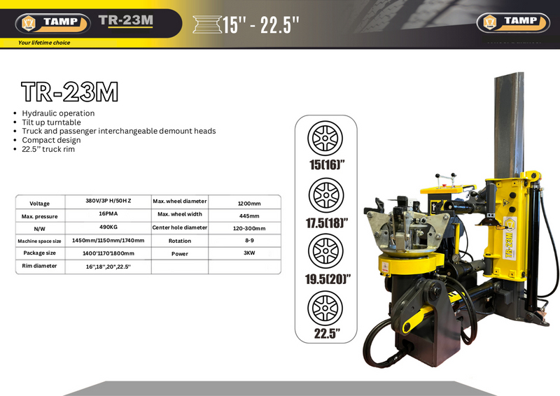 TR-23M TRUCK TYRE CHANGER (TAMP) - COUNTRWIDE DELIVERY