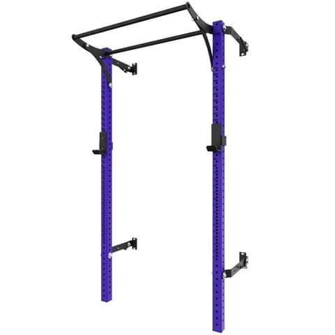 Collapsible wallmounted heavyduty squatrack and pullup bar