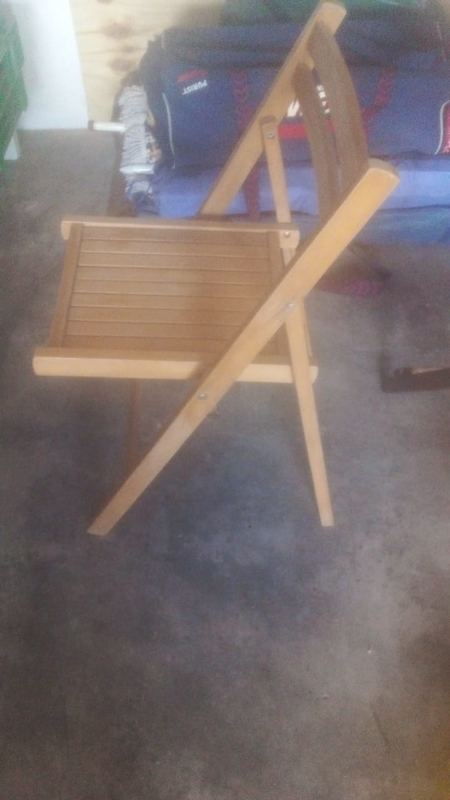 Folding wooden chair.