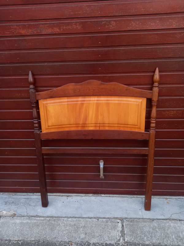 Yellow Wood Single Bed Headboard For Sale