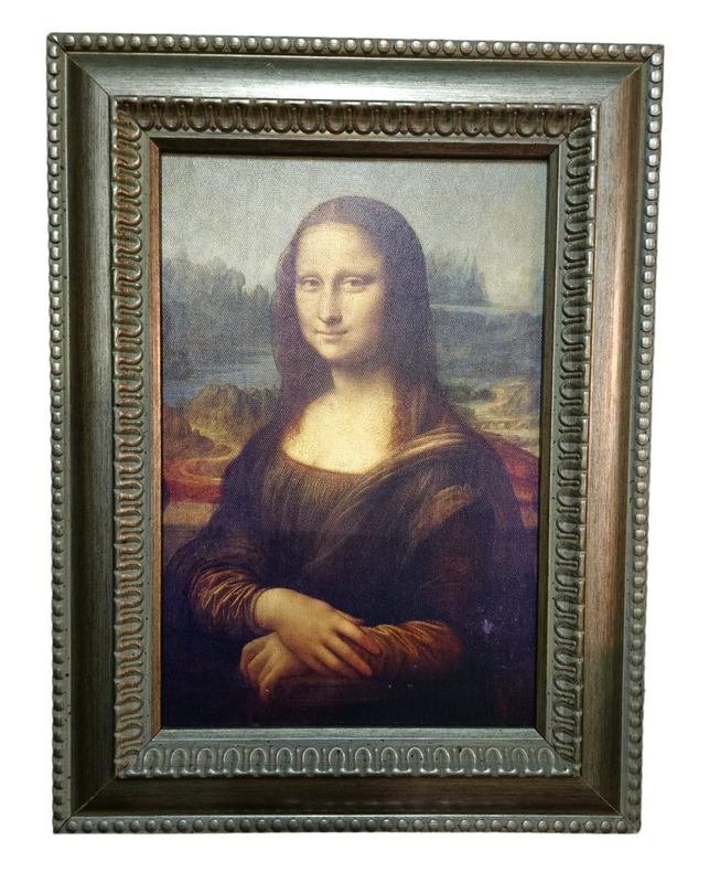 Framed Mona Lisa on canvas 41x32cm