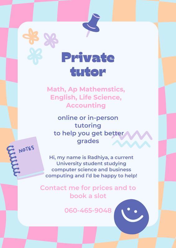 Online-Tutoring - Ad posted by radhiya isaacs