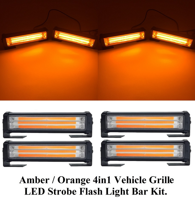 Vehicle Grille Bumper COB LED Strobe Flash Side Marker Cluster Light Panels  Kit. Brand New Products