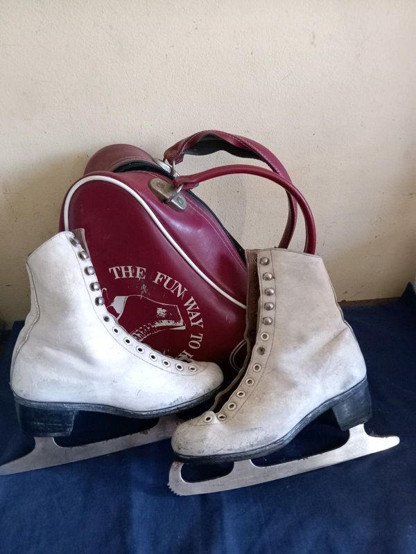 vintage skates in bag