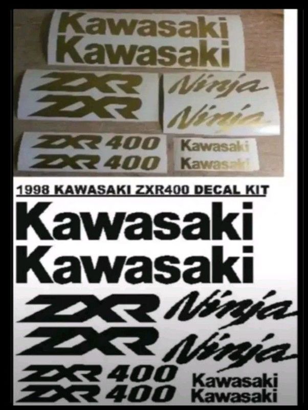 Decal sets for Kawasaki ZXR 400 motorcycles