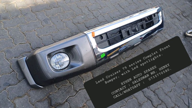 Land Cruiser 79 series Complet Front Bumper, with Led spotlights. RYHEN AUTO SPARESCONTACT : SALESMA