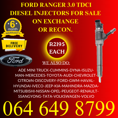 Ford Ranger 3L diesel injectors for sale on exchange free delivery