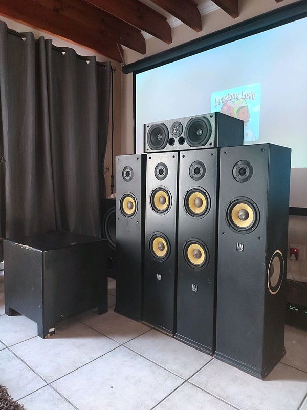 M m systems 5 1 speaker set with m b quart centre speaker this industrial looking set performs bette
