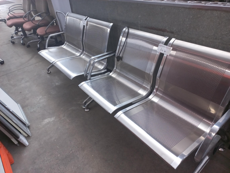 2 Seater Stainless Steel Airport Bences Reception  Waiting Room with Arms Reception Bench -R 1800