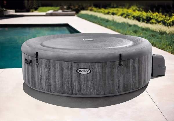 AUTUMN SPECIAL-INTEX PureSpa Greywood Deluxe Inflatable Hot Tub Set - 6 Person.