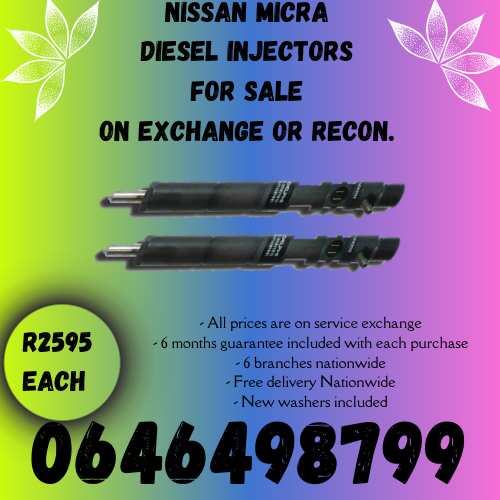 Nissan Micra diesel injectors for sale on exchange or recon 6 months warranty