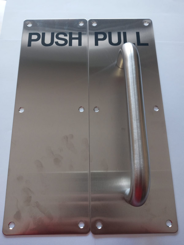 Hardware Push/Pull Plate Silver