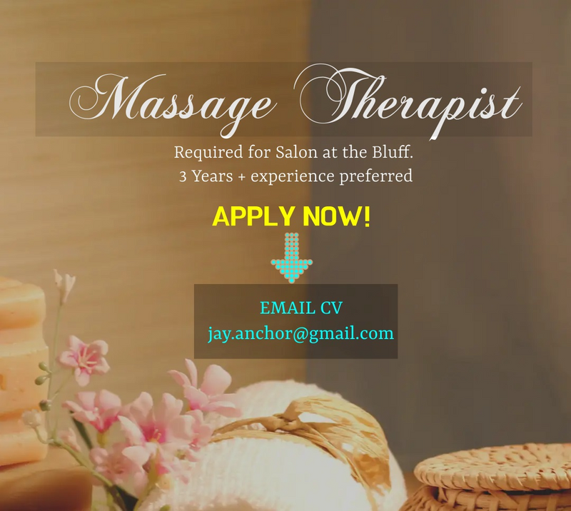 Massage Therapist Job available on the Bluff