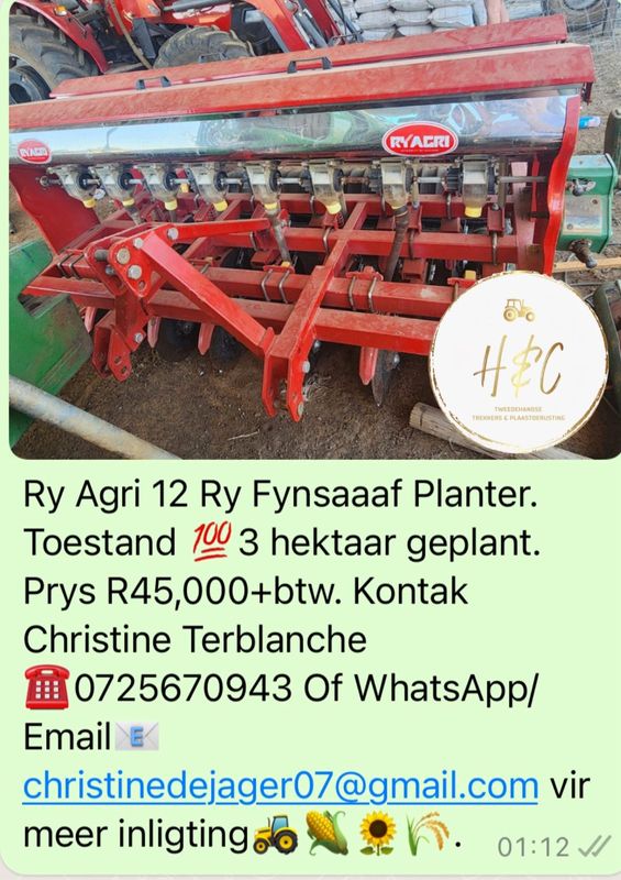 Ry Agri 12 Ry Fynsaad Planter.