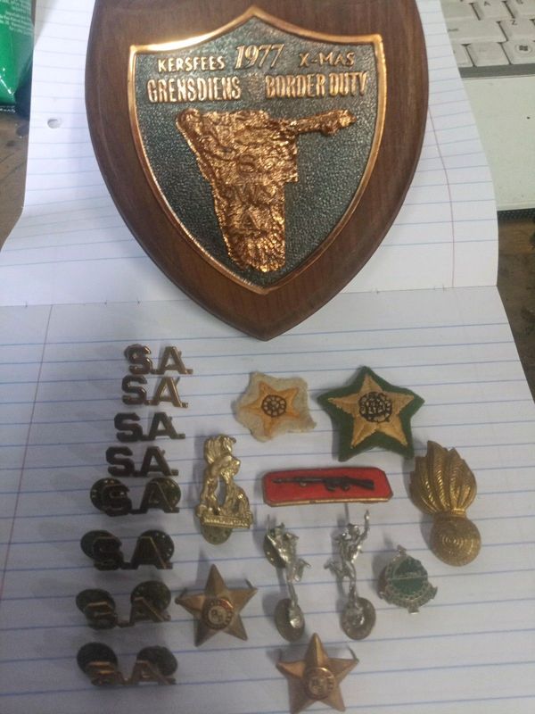 19 Piece SA Army Military Badges