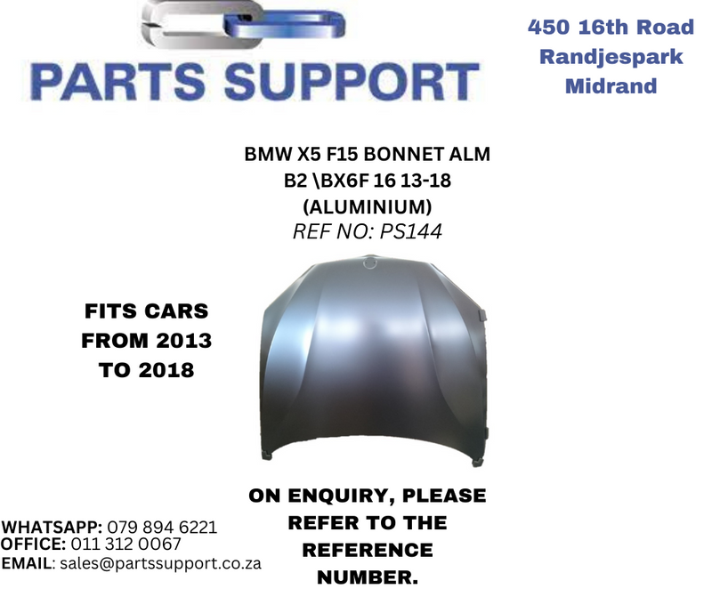 BMW X5 F15 2013 to 2018 - Bonnet (Aluminium)