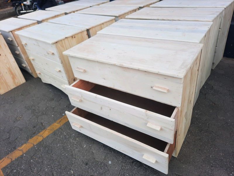 Chest of Drawers in Raw Pine for R1100 each