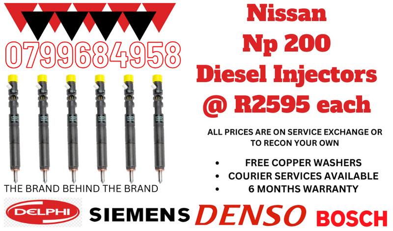 NISSAN NP200 DIESEL INJECTORS/ WE RECON AND SELL ON EXCHANGE