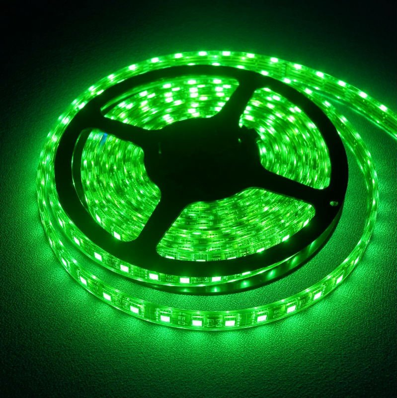 LED Strip Lights 12Volts Waterproof, Dustproof SMD5050 in  GREEN 5-metre Rolls. Brand New Products.
