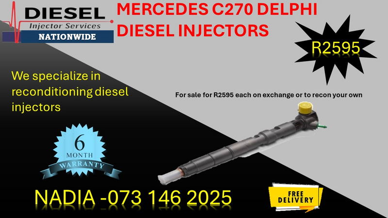 Mercedes C270 diesel injectors for sale with 6 months warranty