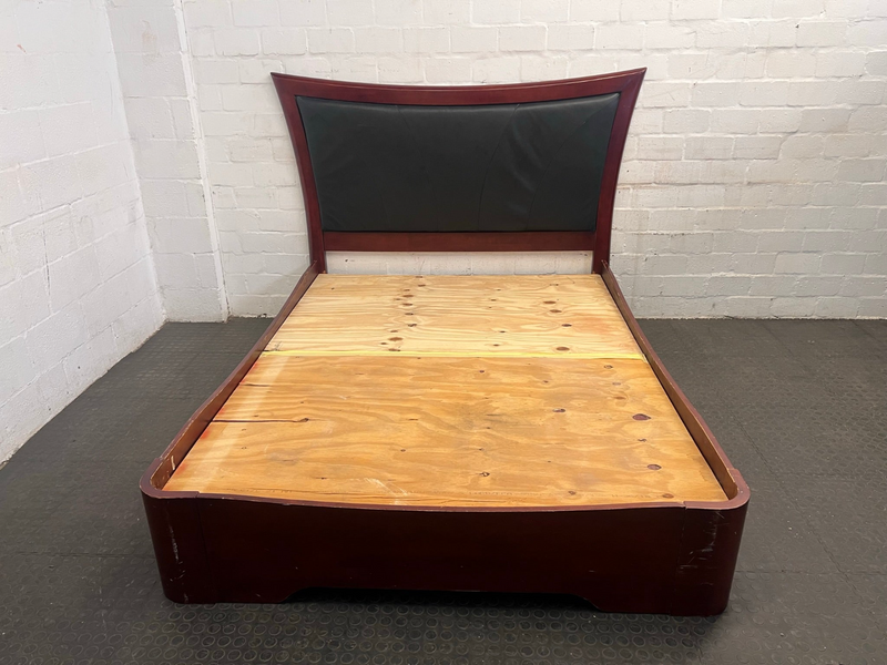 Dark Wood Queen Bed Frame-