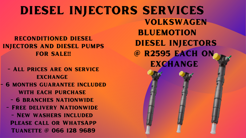 VOLKSWAGEN BLUE MOTION DIESEL INJECTORS FOR SALE ON EXCHANGE OR TO RECON YOUR OWN