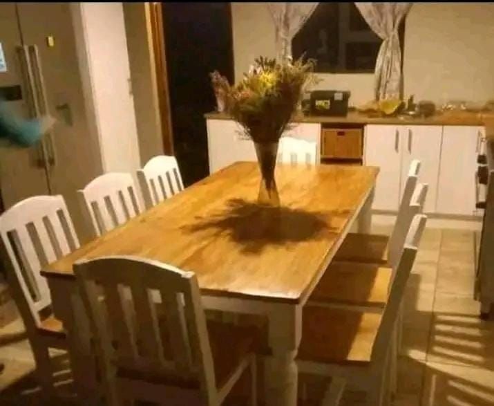 8 seater dinning table and chairs available
