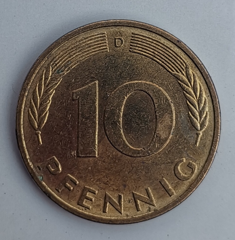 1979 German 10 Pfennig Bank deutscher Länder (D) (Germany, FRG) Coins For Sale.