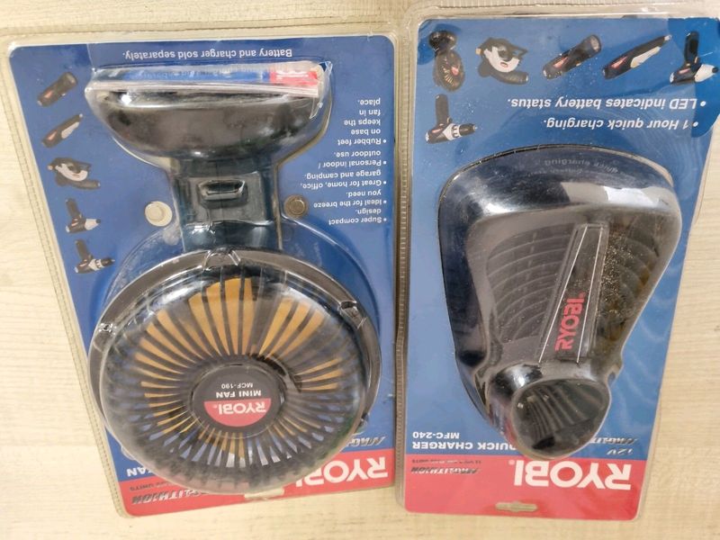 Ryobi mini fan and charger both for R200