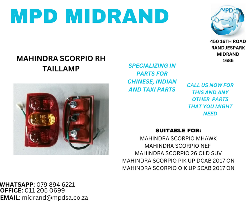 Mahindra Scorpio - RH Tail Lamp