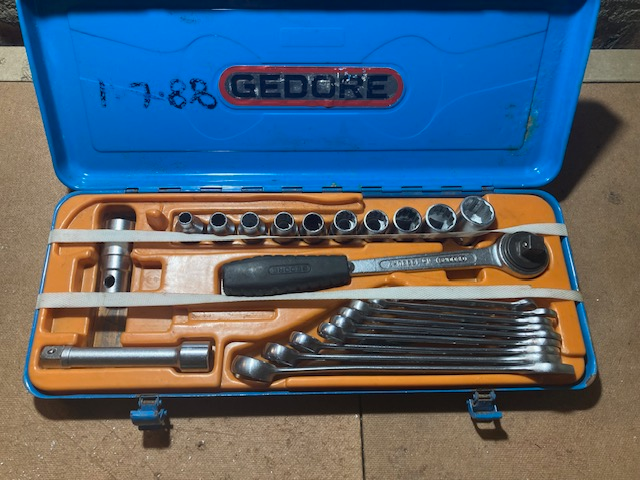 Gedore spanner and socket set in metal case