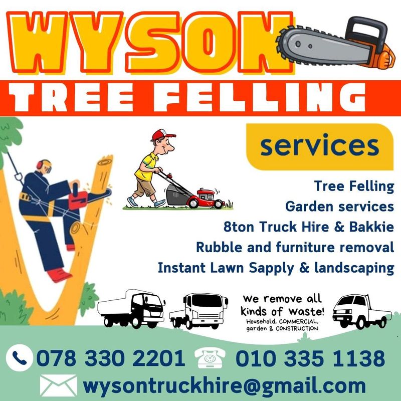 Wyson Truck Hire , Tree Felling &amp; Instant lawn 0783302201