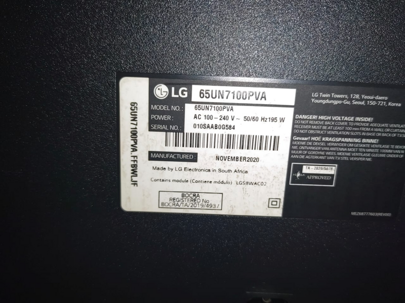 LG 65&#34; 4k UHD Smart tv &#43; Universal Remote