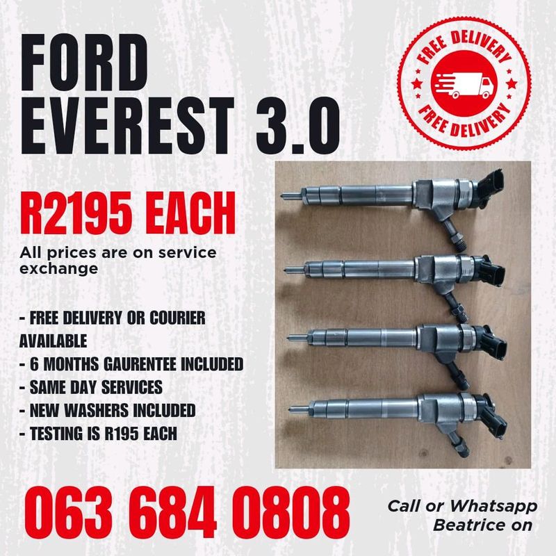 FORD EVEREST 3.0 DIESEL INJECTORS FOR SALE WITH WARRANTY ON