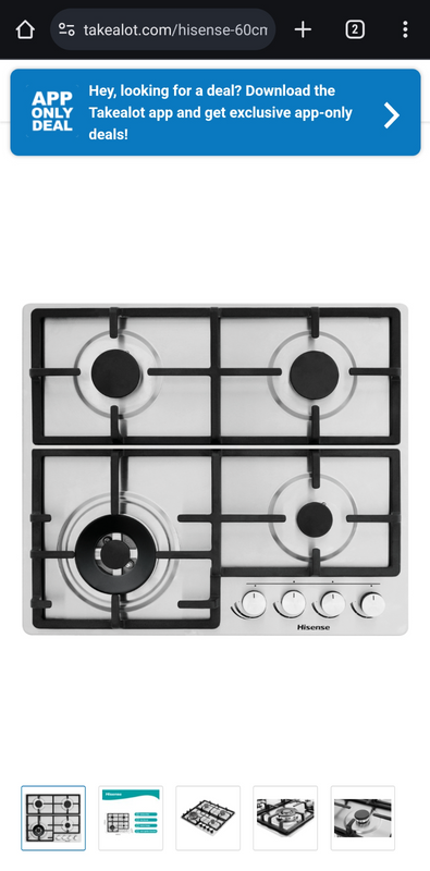 Hi sense stainless steel gas hob,oven,extractor