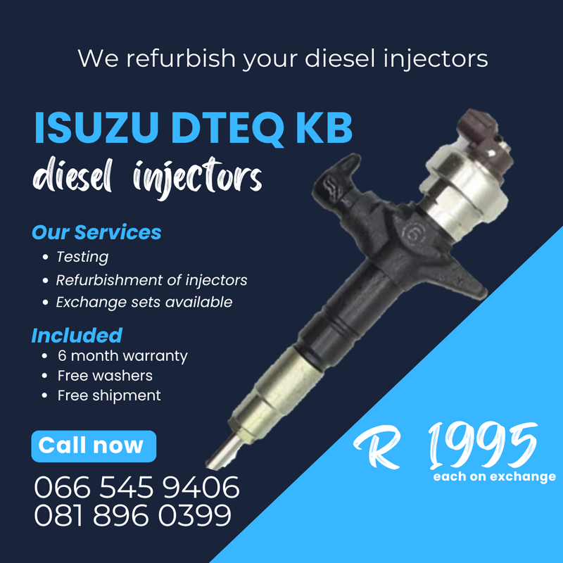 ISUZU DTEQ KB DIESEL INJECTORS FOR SALE ON EXCHANGE WITH WARRANTY