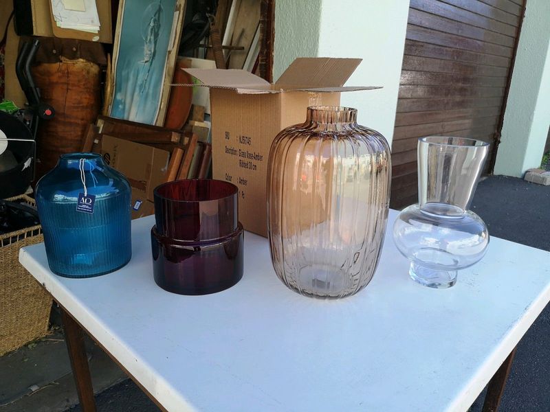 Brand new glass vases