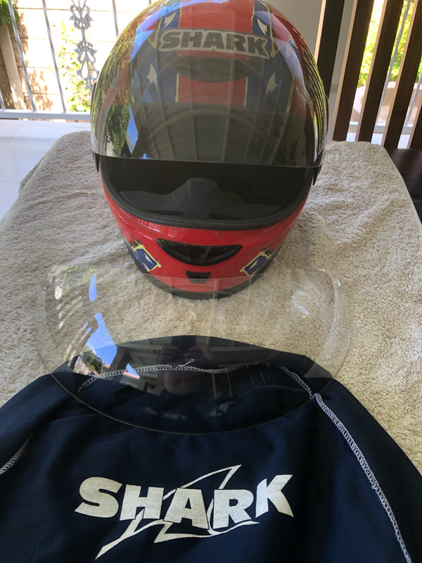 Motor Cycle Helmets - Open Face Black plus Full Face Shark. Prices as in description