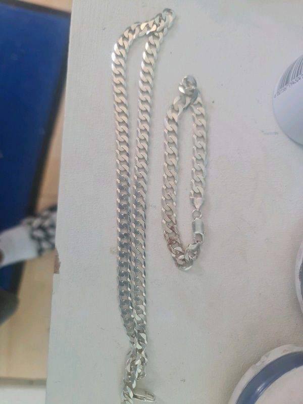 Chain and bracelet silver