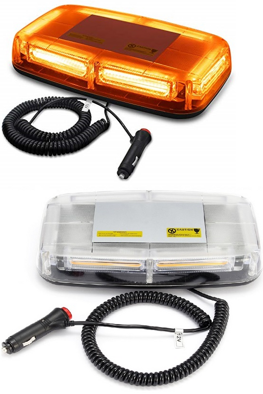 High Intensity COB LED Strobe Flash Roof Top Light in Amber Orange Yellow. Magnetic Mount. Brand NEW