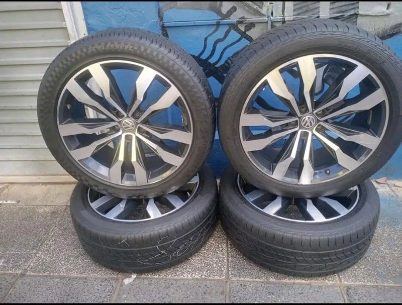 A clean set of 20inch Tiguan Rims and tyres available for sale