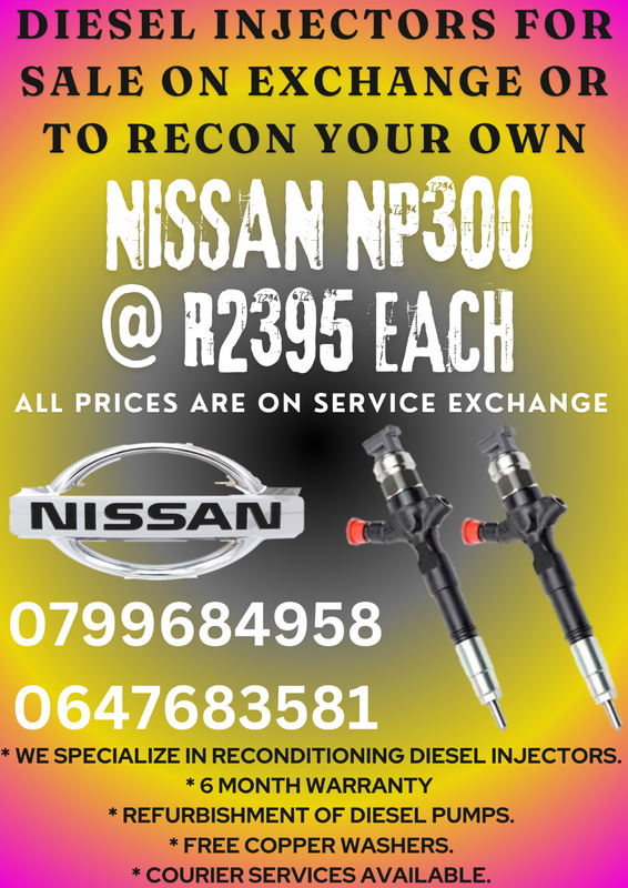 NISSAN NP300 DIESEL INJECTORS FOR SALE WITH WARRANTY