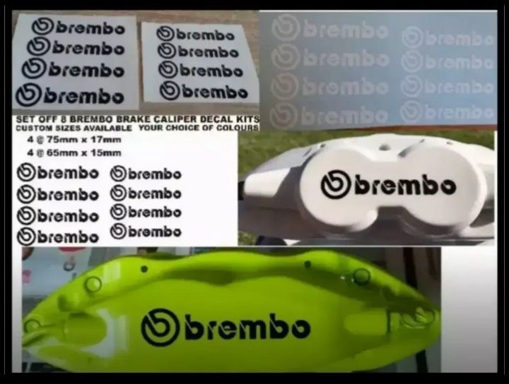 Brembo brake caliper vinyl cut decals stickers - Set off 8