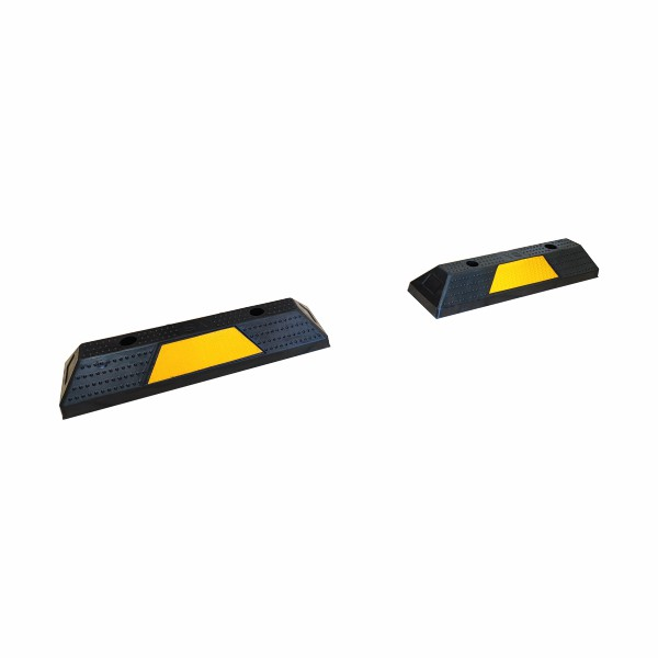 2 Piece short Rubber Wheel Stops/Parking  Bumper with Reflector